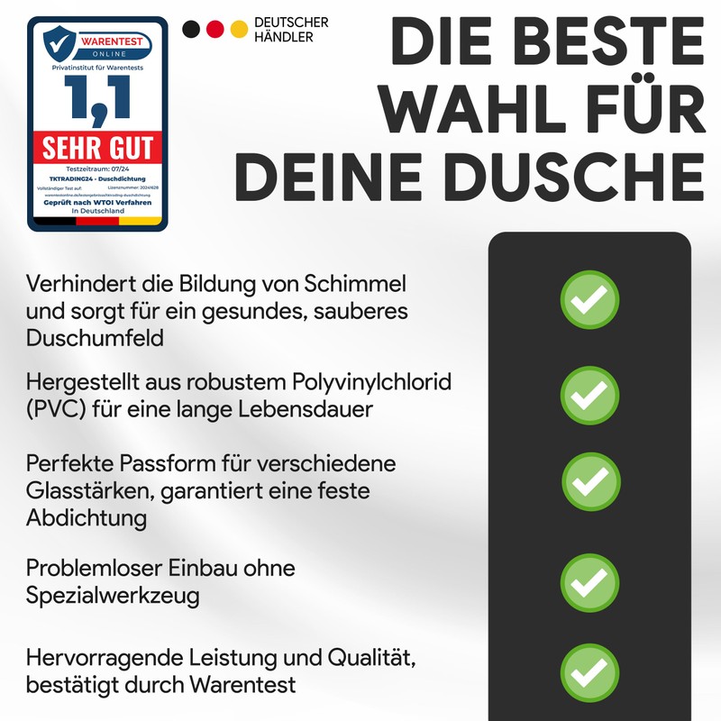 Shower Seal PVC Replacement Seal Shower Cubicle Type 8 Straight