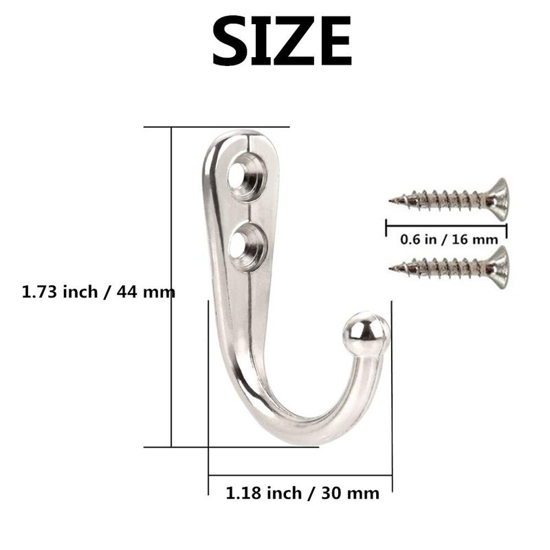 24 Pieces Coat Hooks, Wall Mounted Hook Robe Hooks Coat