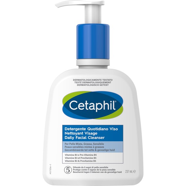 Cetaphil Daily Facial Cleanser Reduces Pore Visibility with Glycerin, Panthenol