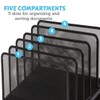1InTheOffice Metal Mesh File Organizer, Black Wire Mesh 5 Section