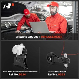 A-Premium 2PCS Engine Motor Mount and Torque Strut Mount Set Compatible with Honda Civic 2006 2007 2008 2009 2010 L4 1.3L, Replace# 50890SNCA91