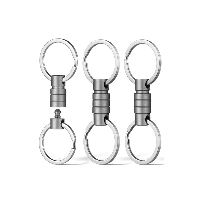 FEGVE Titanium Key Holder, Connector, 360 Degree Rotation, Detachable Quick