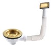 TALEA Kitchen Sink Drain Set Gold Filter with Overflow Rectangular