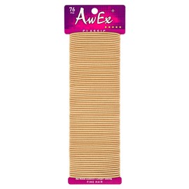 AwEx Blonde Hair Ties for THIN Hair, 76 PCS,0.09 inch (2.4 mm) in Thickness, 5.5 inches(140 mm) in Length - Hair Bands -No Metal Elastics-Ponytail Holder-Great for FINE Hair