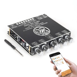 XY-S350H 2.1 Channel Bluetooth Power Amplifier Board with TPA3251 Chip, 220W*2+350W Support APP Control 18V-36V Bluetooth Speaker Audio Amplifier Module,Black