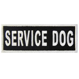 Dog Warning Sign / Harnesses Embroidered Fastener Hook and Loop SERVICE DOG