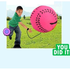 Sndperiexam 2 PCS Rose Red Baseball Bouncy Wrist Balls on a String Rubber Rebound Wristband Balls Sports Wrist Return Ball on Elastic String for Boys Girls