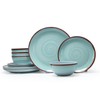 Melamine Dinnerware Set for 4, 12Pcs Dinnerware Sets, Mint Blue