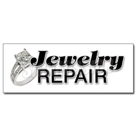 SignMission 12" Jewelry Repair Decal Sticker Watch Gold Diamonds Battery appraisals