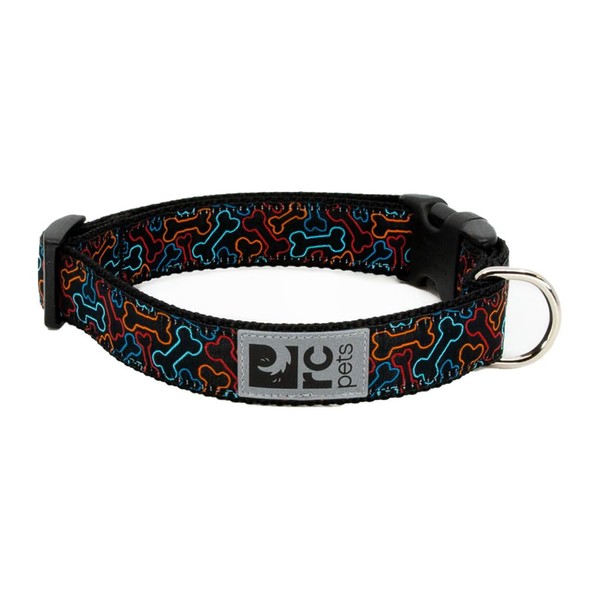 RC Pets 1 Inch Adjustable Dog Clip Collar, Large, Bones