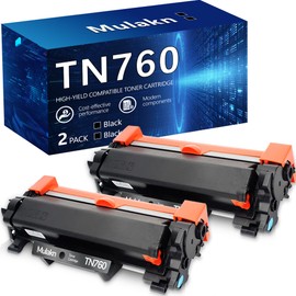 TN760 for Brother TN760 Toner Cartridges to Use with MFC-L2750DW MFC-L2710DW HL-L2350DW HL-L2395DW HL-L2370DW DCP-L2550DW Printer High Yeild (Black, 2 Pack)
