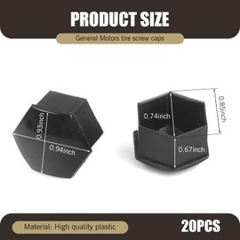 Civwesi Pack-21 Car Tire Screw Cover, 0.74 "/19 mm Wheel Nut Anti-Rust and Dust Protection Cover with Disassembly Tool, Plastic Anti-Theft Bolt Decorative Cap, Universal for Most Cars Trucks (Black)