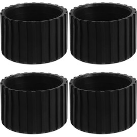 4pcs Fitness Equipment Foot Covers Coasters Furniture Protector Furniture Chair Pads Fitness Equipment Foot Fitness Equipment Feet Caster Cup Rubber (Black, One Size)