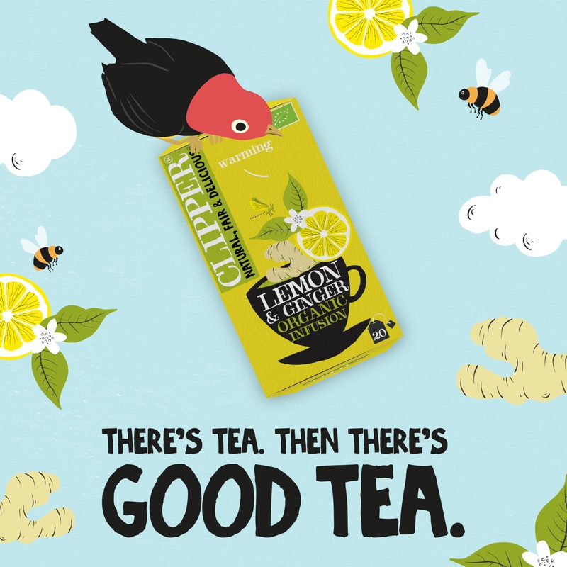 Clipper Tea Organic Lemon & Ginger 20 Tea Bags, Herbal