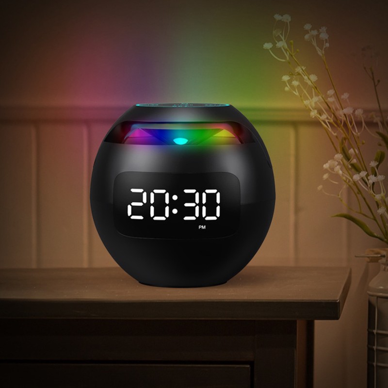 Round Ball Speaker Clock Dynamic Speaker Alarm Clock Intelligent Clock