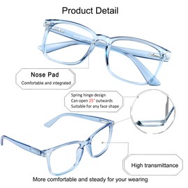 YEIN Bifocal Reading Glasses with Blue Light Blocking Lenses, Bifocal Reader for Women and Men, Vintage Square frame with Spring Hinge (+0.50/+2.50 magnification)