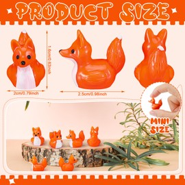 Geelin 50 Pcs Mini Resin Fox Ducks Bulk Cute Fox Duck Figurines Decorations for Micro Landscape Office Garden Desk Party Tabletop Decor