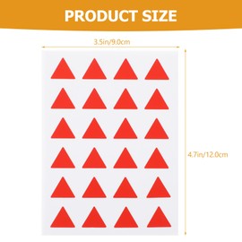 Ciieeo 12 Sheets Triangle Map Marker Stickers, Red Adhesive Stickers for Plan, Students, Reward, Home, Office Use