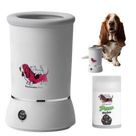 Soulmates Pets-Automatic Pet Paw Washer - Paw Pad Protection with Balm - Dog Paw Balm - Dog paw Massager-Small Dog paw Cleaner- Medium Dog paw Cleaner- Paw and Foot Cleaner for Dogs and Cats