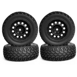 KEEDA 75 mm Rubber Tyres and Plastic Wheels, RC Tyre Rims Accessories for 1/10 RC On Road Car 1/16 RC Rally Car HSP 94123 HPI Kyosho Tamiya (Black)