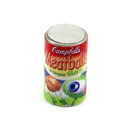MyTinyWorld 2 x Dolls house Miniature Can of Campbells Meatballs
