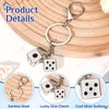 Neptniopllab 1PC Lucky Silver Metal Dice Keychain with Black Dots,Dice