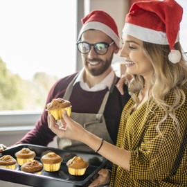 100 Pcs 8 oz Aluminum Foil Cup with Lids Disposable Ramekins with Lids Disposable Ramekin Baking Cups Foil Cupcake Containers for Wedding, Christmas, Kitchen, Party (Silver, Gold, 8 oz)