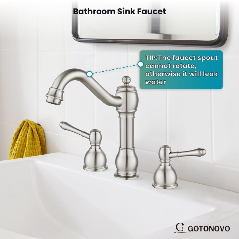 gotonovo 8 Inch Widespread Bathroom Faucets for Sink 3 Hole