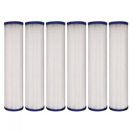 Tier1 30 Micron 10 Inch x 2.5 Inch | 6-Pack Pleated Polyester Whole House Sediment Water Filter Replacement Cartridge | Compatible with Pentek R30, Hydronix SPC-25-1030, Home Water Filter