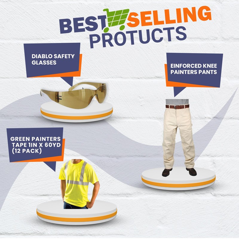 RUGGED BLUE Leather Palm Work Gloves - Single Pair