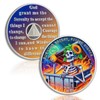 AtSKnSK Sunflower Skeleton 1 Year Sobriety Coin - Reborn in Fire AA Medallion, Alcohol Free One Year Recovery Chip with Serenity Prayer - Alcoholics Anonymou Sobriety Gifts for Men Women