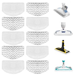 10 Pack 1940 1806 2685A Steam Mop Pads For Bissell Powerfresh Steam Mop Deluxe Pet Lift-Off Plus Slim Scrubbing Steam Mop Replacement Pad 1940A 2814 1544A 2075A Power Fresh Steamer Pad Refill Washable