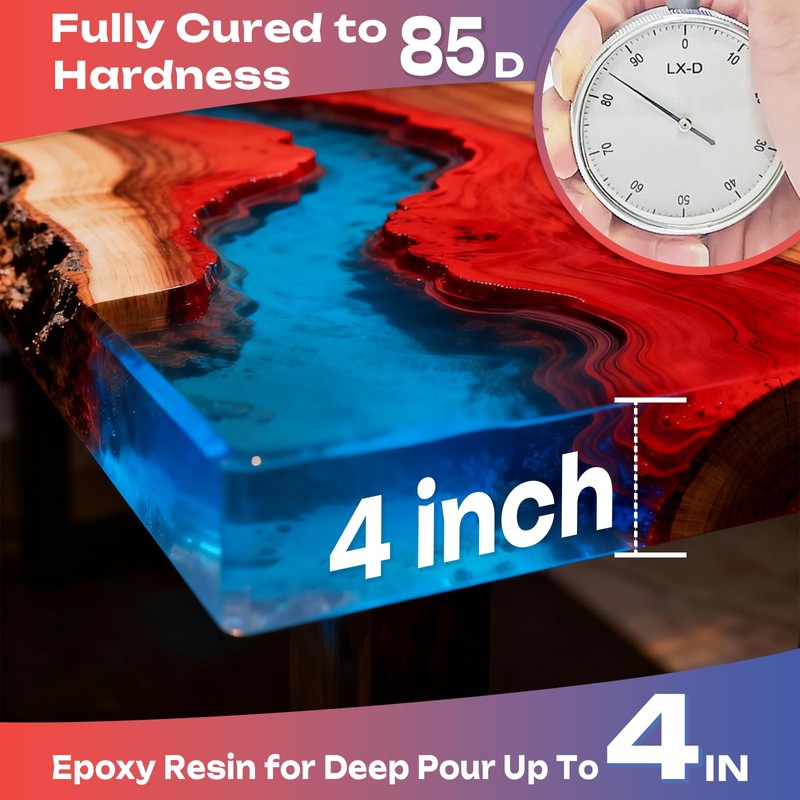 Deep Pour Epoxy Resin Kit 1.2 Gallon, 2-4 Inch 2:1