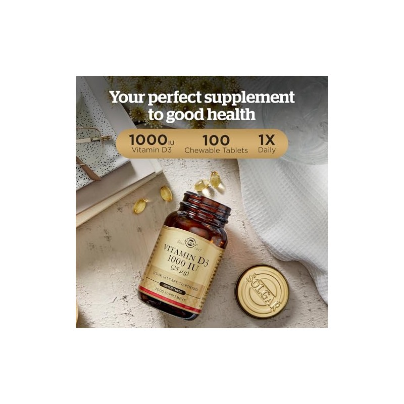 Solgar Vitamin D3 1000 IU (25 µg) - 100 Chewable