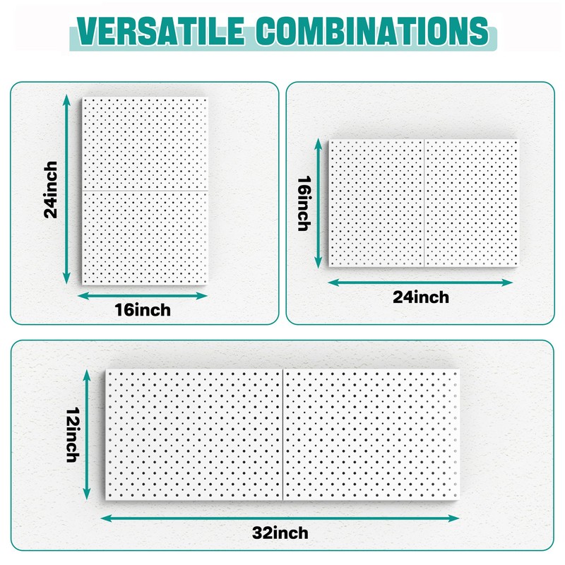 EVERHANGER Metal Pegboard Panels, Heavy Duty Pegboard Wall Organizer, Garage