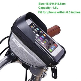 B-Soul Waterproof Cycle Frame Bag with Touch Screen - Color: gray