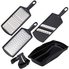【Amazon.co.jp限定】 Shimomura Kougyou Antibacterial Japan-made Verdun Black Slicer Set 5P, Dishwasher Safe, OVB-919, Made in Tsubamesanjo, Niigata