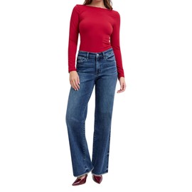 Judy Blue Mid Rise Vintage Dark Wash Wide Leg Jeans