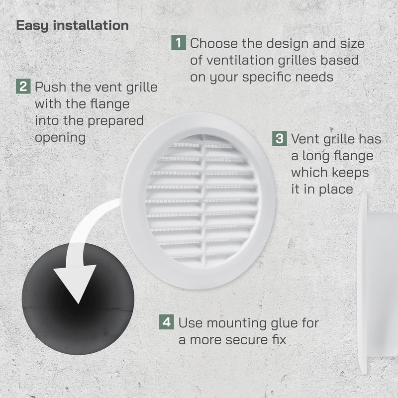 Vent Systems 4'' Inch - Pack of 2 - White