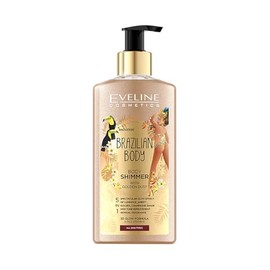 EVELINE COSMETICS Eveline Cosmetics Brazilian Body Golden Shimmer Body Oil with Argan, Macadamia, Almond, and Moringa Oils - 150 ml | Vegan moisturizing formula for radiant skin