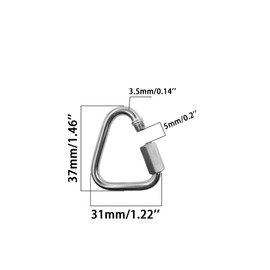 304 Stainless Steel Chain Quick Link Triangle,TTZEZE Heavy Duty Triangle Locking Carabiner Marine Grade Chain Connector for Outdoor Equipment Hammock Keychain Buckle Link 4 Pack 37 * 31 * 3.5mm