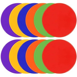 FLYTENG 8 Inch Poly Vinyl Spot Markers, Non Slip Rubber Agility Markers Flat Field Floor Dots,for Exercise Drills, Speed Agility Training，Dance Indoor And Outdoor Games Entertainment -12 Pcs（Random color）