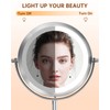 1X/10x Magnified Lighted Makeup Mirror Double Sided Round Magnifying Mirror