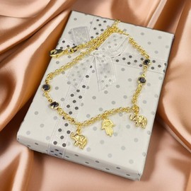 Primejewelry269 Womens Girl 14K Gold Filled Animal Elephant Charm Link Chain Anklet Bracelet 10"