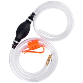 KATUMO Siphon Pump, Upgraded 15MM Enlarged Caliber Gasoline Siphon Hose Siphon Fuel Hand Pump for Gasoline, Oil, Diesel & Water with Hoses, Pinch Clips, Hose Retainer, Brass Extender