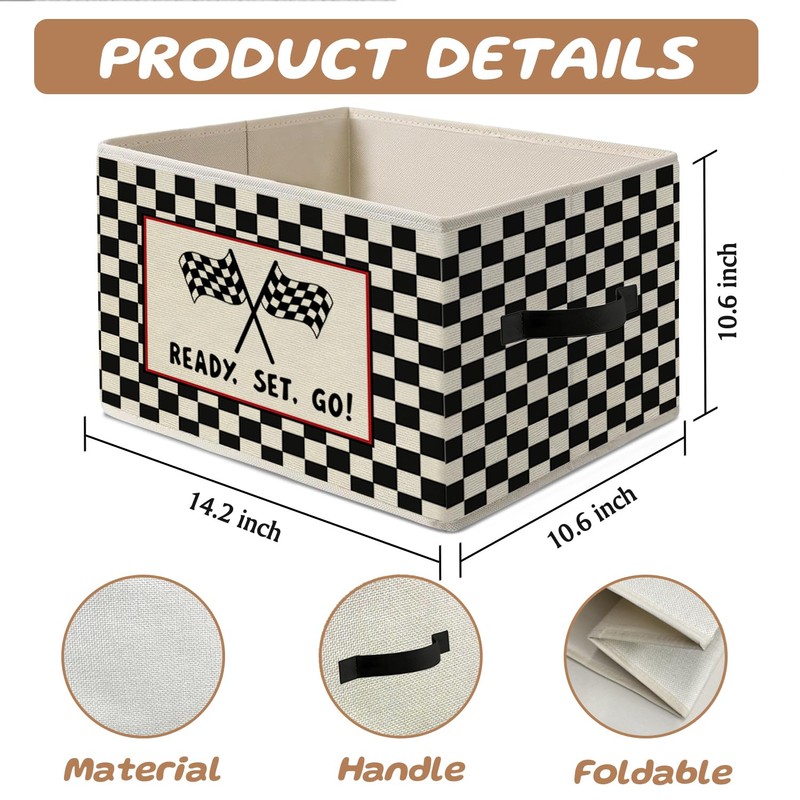 Race Car Room Toy Storage Bins Box,Kids Room Decor for