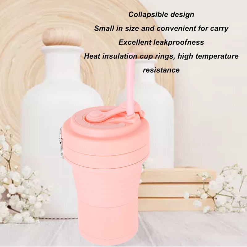 Folding Coffee Cup Silicone Heat Insulation Good Sealing Collapsible Water