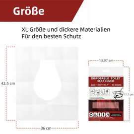 Pack of 60 Disposable Toilet Seat Covers, Flushable Toilet Seat Covers, Toilet Seat Covers, Toilet Seat Cover for On the Go Public Toilet (42.5 x 36 cm)
