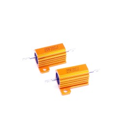 LM YN 25 Watt 20 Ohm 5% Wirewound Resistor Electronic Aluminium Shell Resistor Gold for Inverter LED lights Frequency Divider Servo Industry Industrial Control 2-Pcs