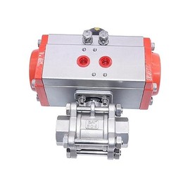 DAHSLNWKN 1" Three Piece High Platform Pneumatic Ball Valve 304 Stainless Steel Q611F-16P(Double Acting)